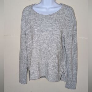 Old Navy Ribbed Sweater Loose Fit Light Gray
